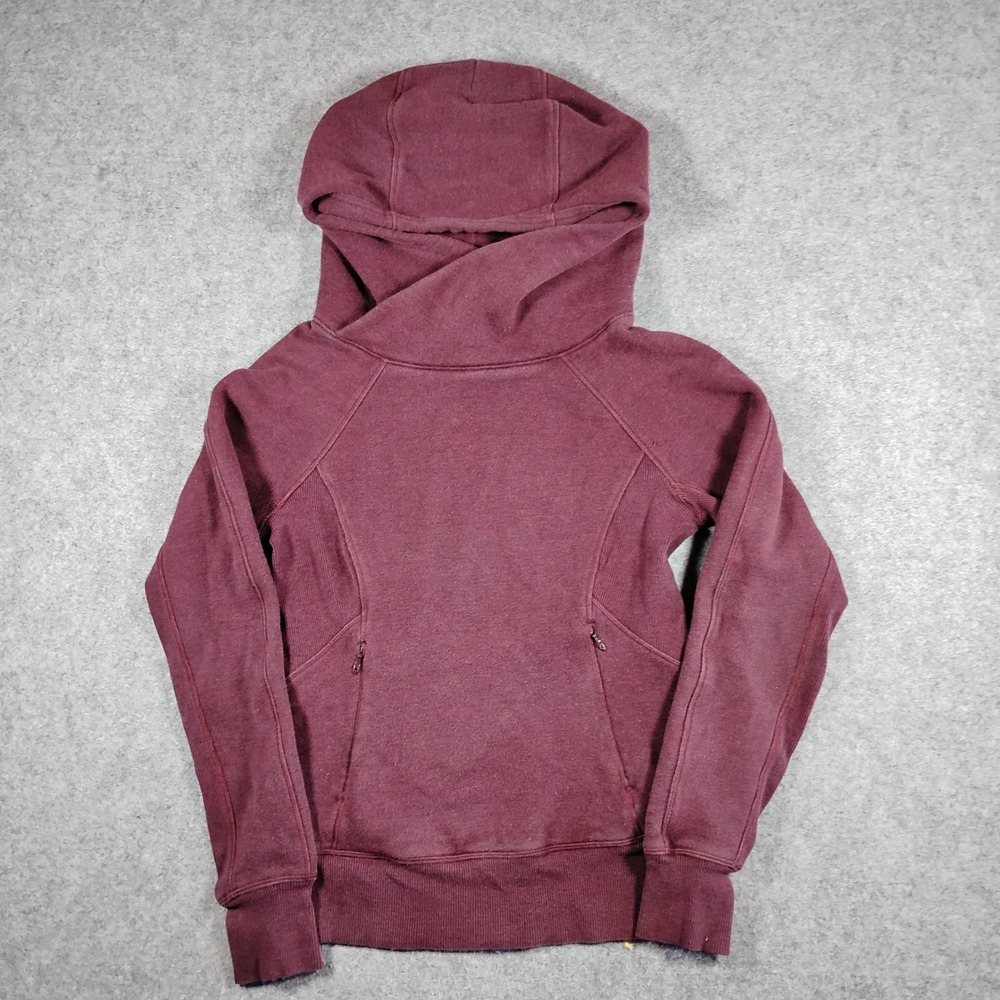 Lululemon Pullover Hoodie Maroon Size 2‎ Heathered Wine Activewear